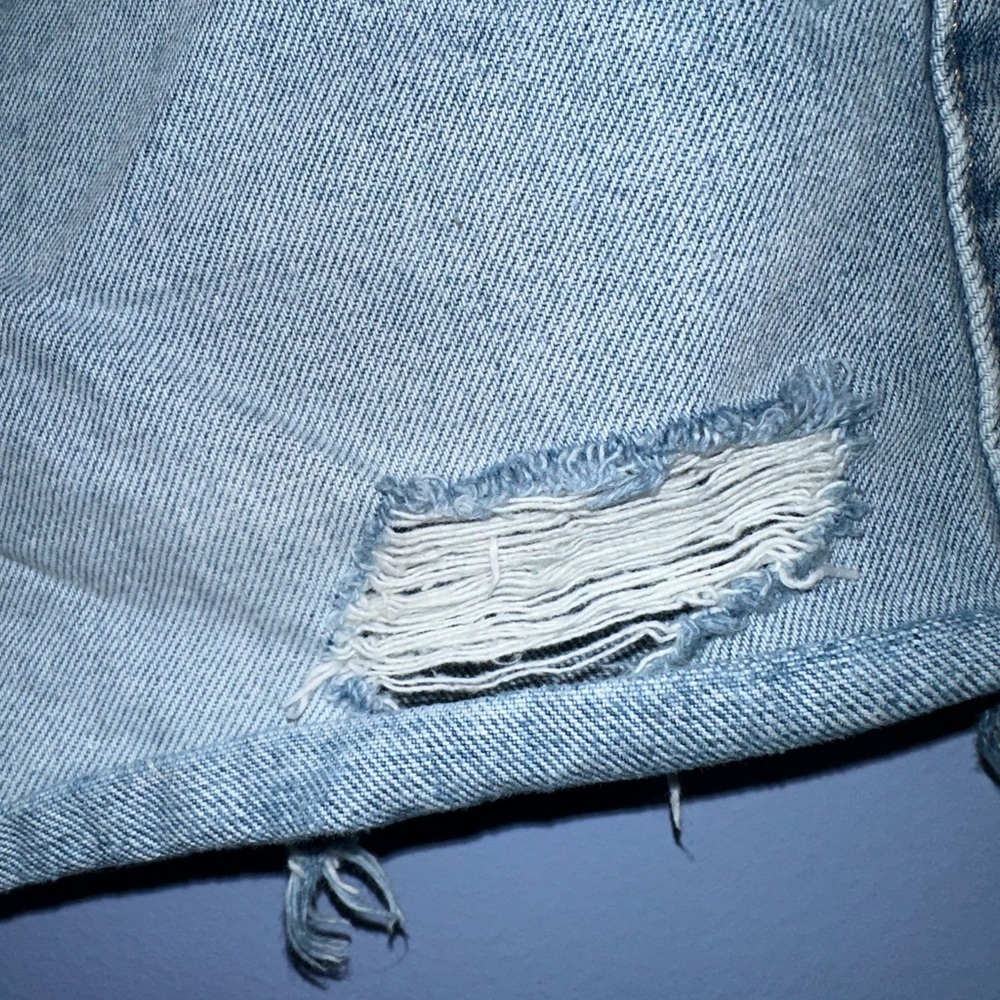 pistola Light Blue Distressed Denim Jean Shorts - Picture 4 of 7